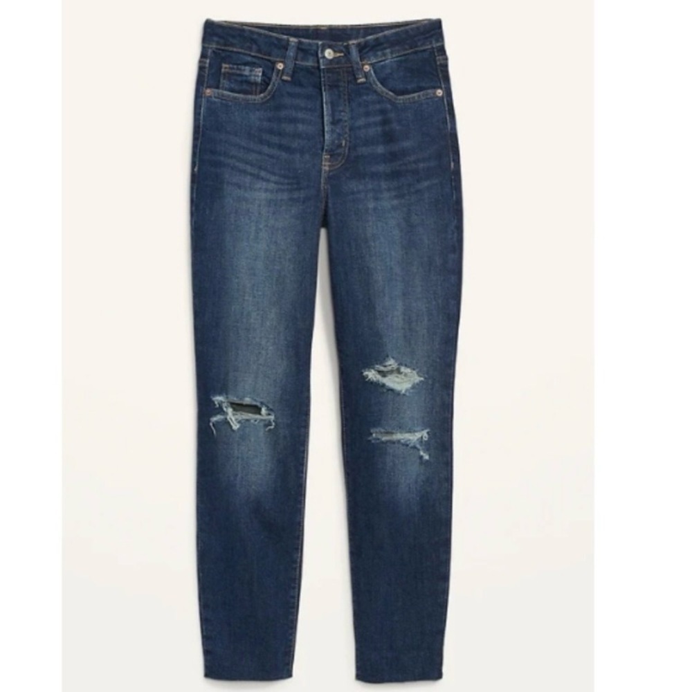 Old Navy High-rise O.G. straight secret-smooth pockets jeans size 0 EUC - Picture 2 of 7
